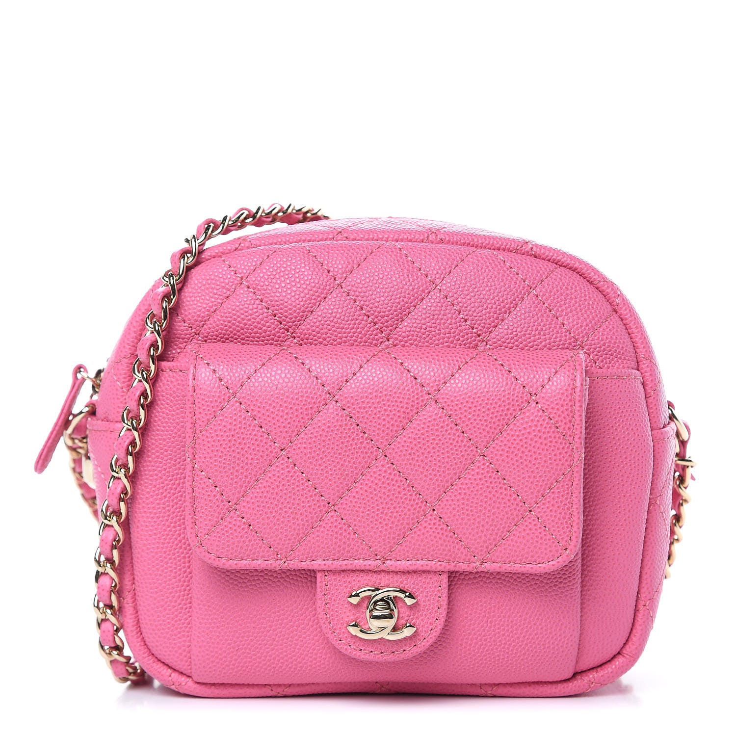 Chanel Caviar Quilted CC Day Camera Case Pink 1 of 9