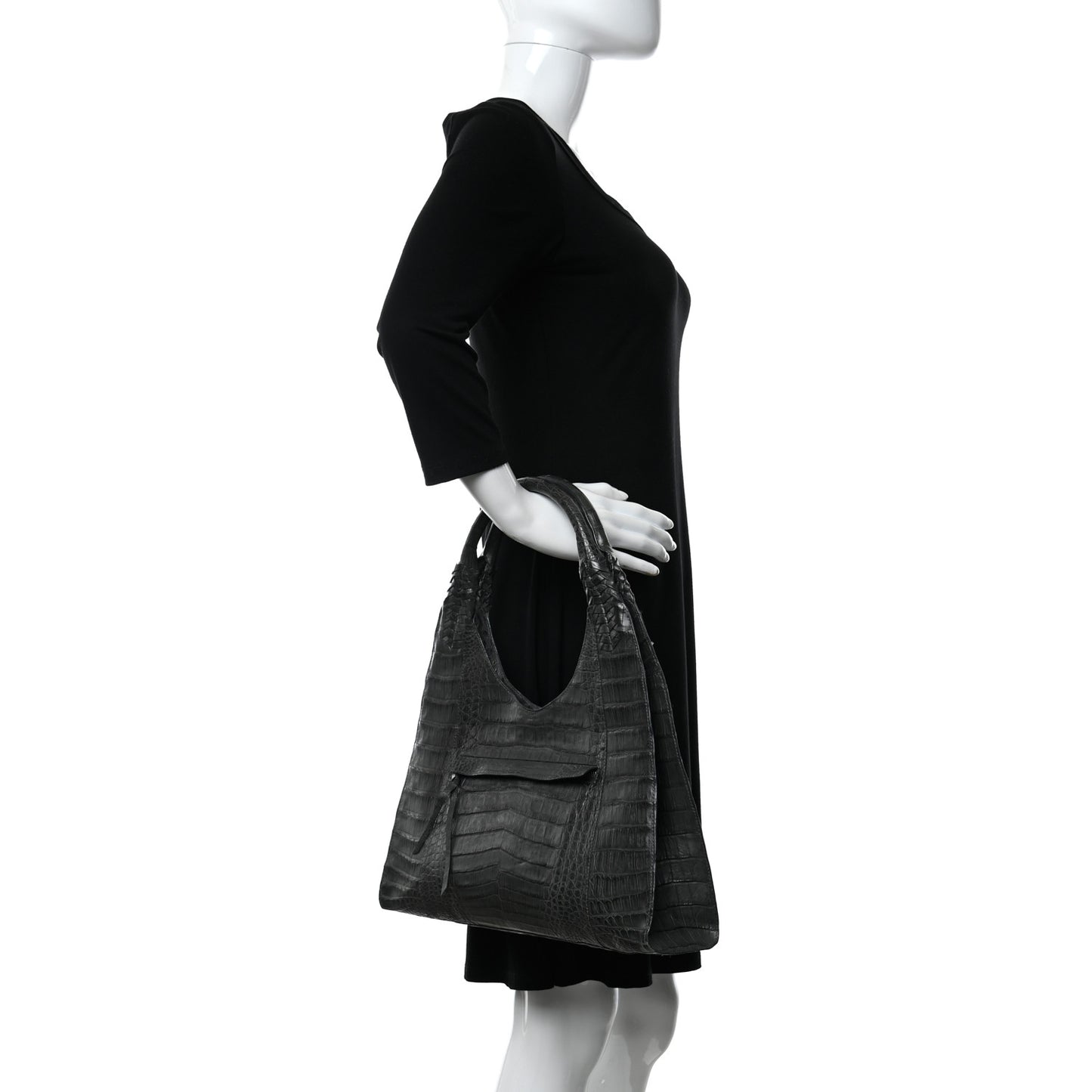 Crocodile Shoulder Bag Gray