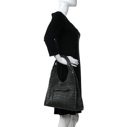Nancy Gonzalez Crocodile Shoulder Bag Gray 2 of 9