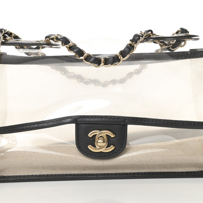 Chanel Lambskin PVC Medium Coco Sand Flap Black 8 of 11