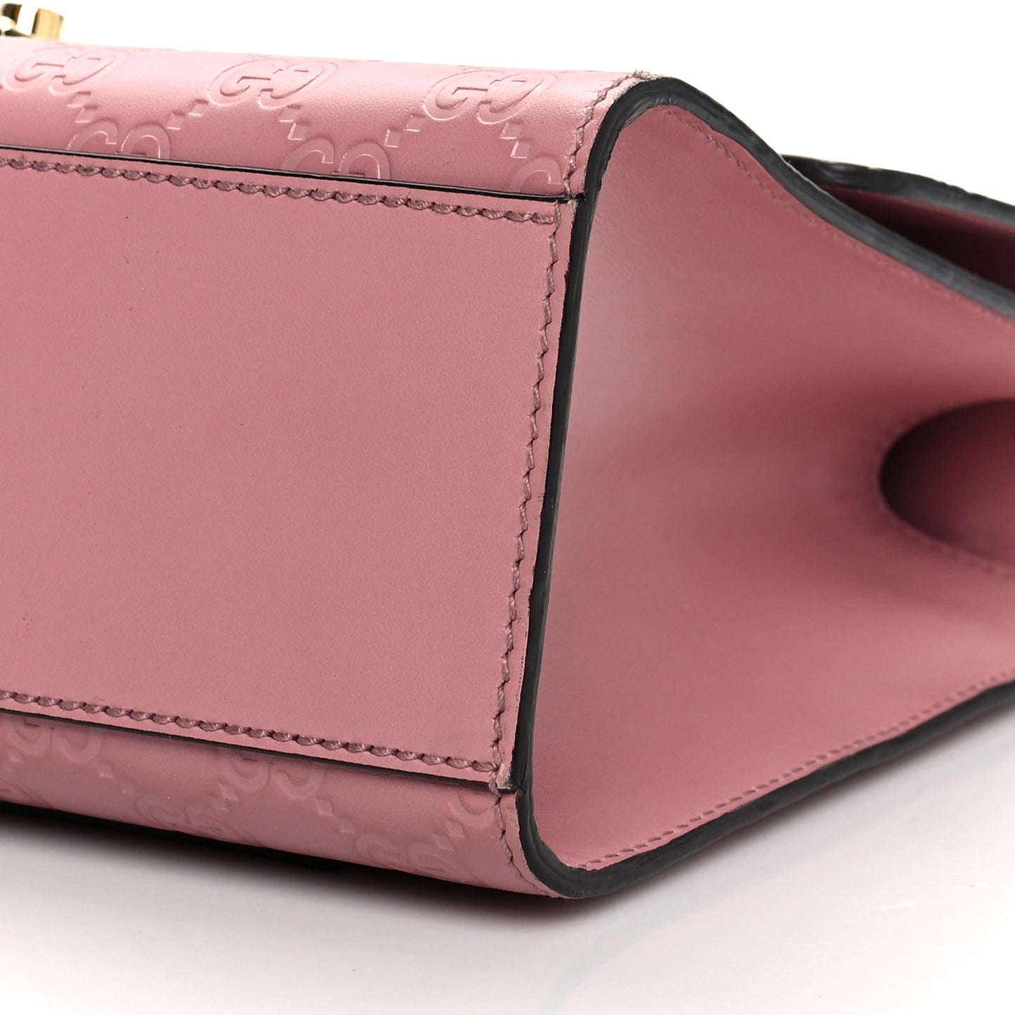 Guccissima Signature Medium Padlock Shoulder Bag Rose Baby Candy