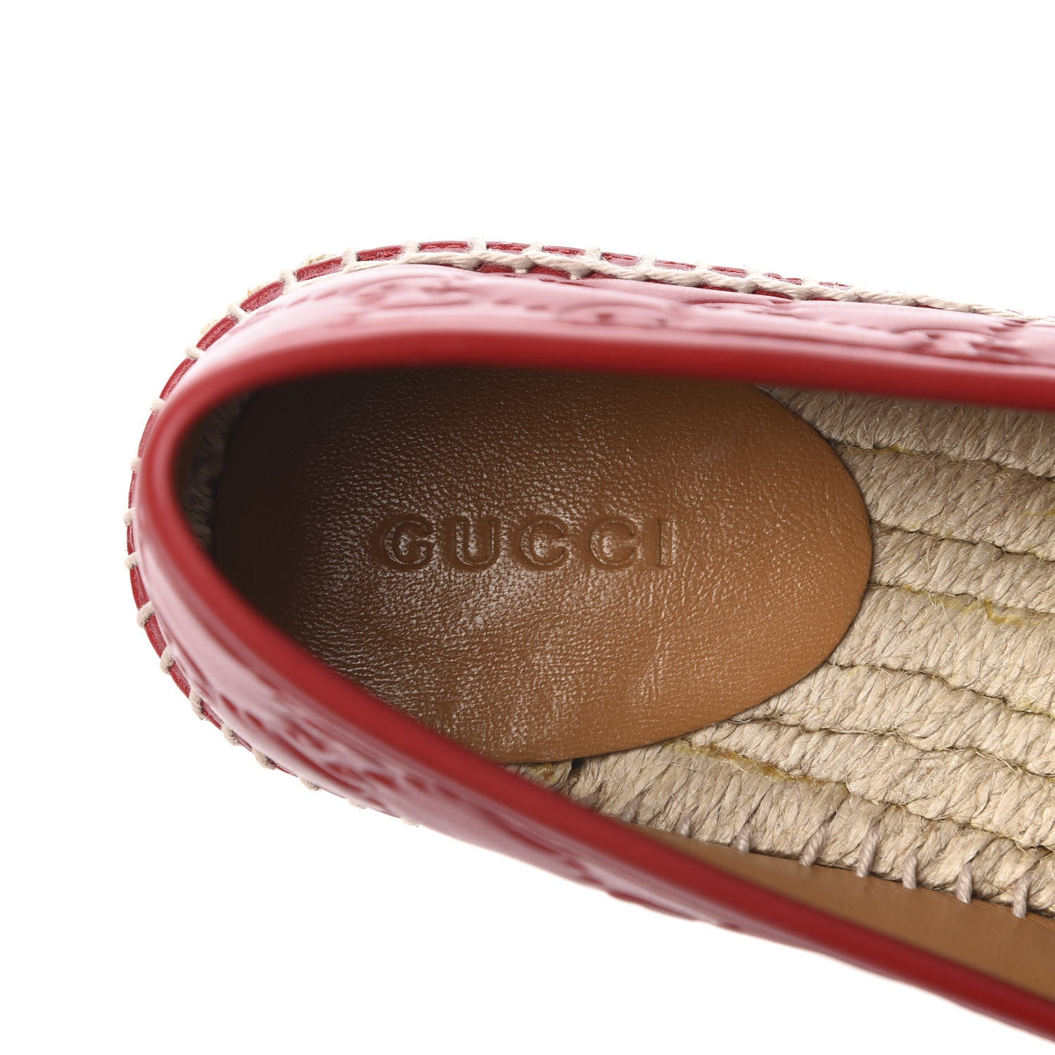 Gucci Guccissima Signature Espadrilles 35.5 Hibiscus Red 8 of 10
