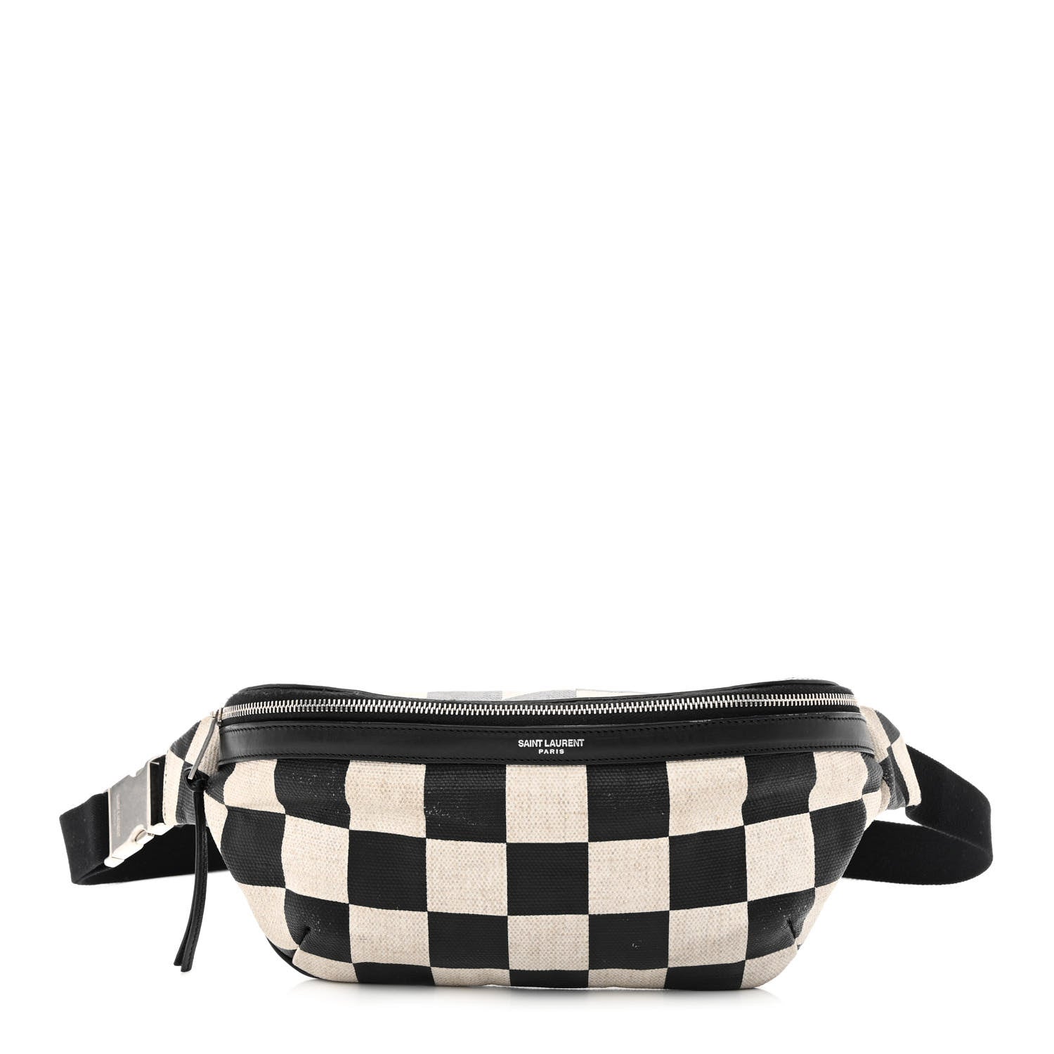 Saint Laurent Canvas Classic Belt Bag Black White 1 of 16