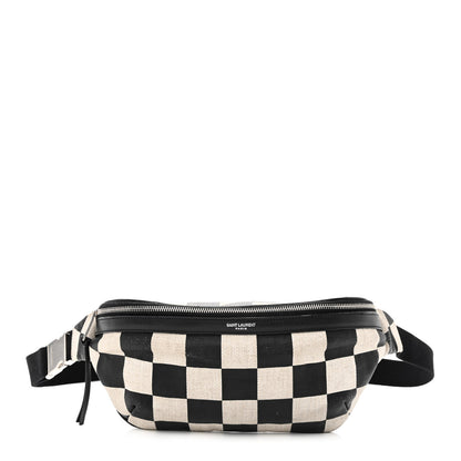 Saint Laurent Canvas Classic Belt Bag Black White 1 of 16