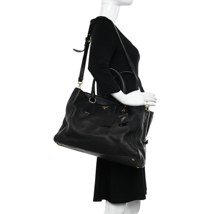 Prada Vitello Daino Tote Black 2 of 16