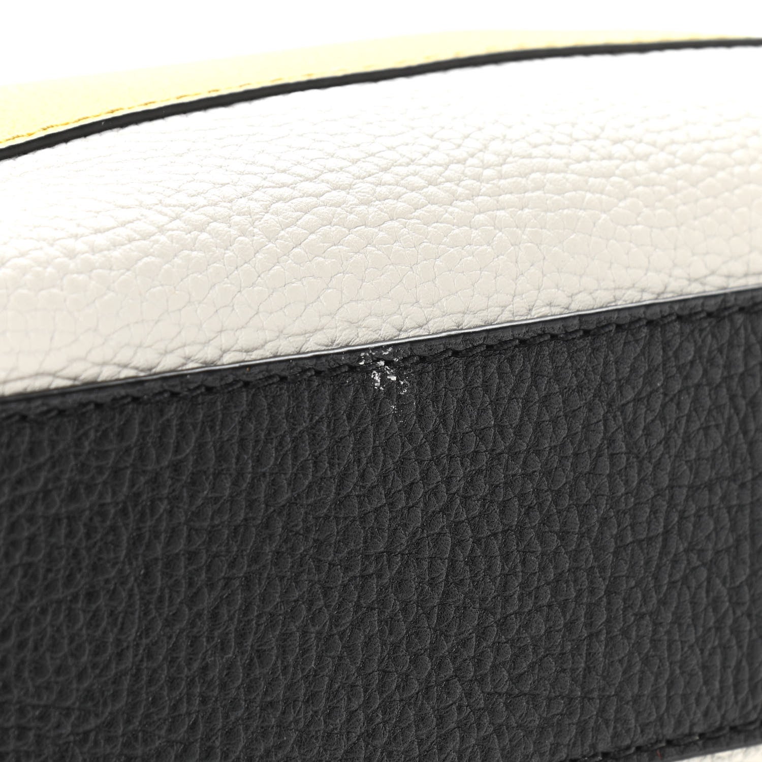 Marc Jacobs Grained Calfskin Colorblock Mini Grind Tote Yellow White Black 10 of 10