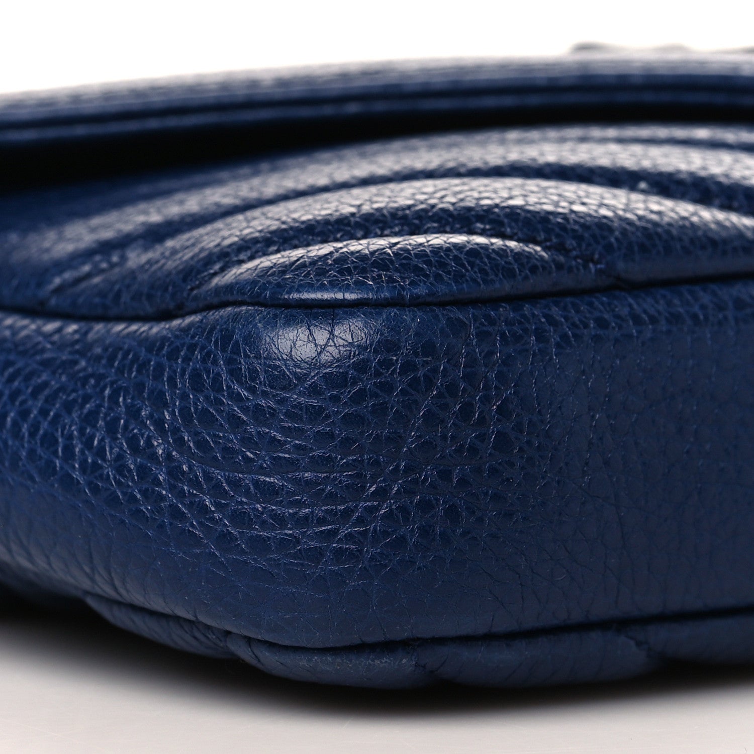 Saint Laurent Sheepskin Matelasse Chevron Monogram College Chain Wallet Medium Blue 9 of 11