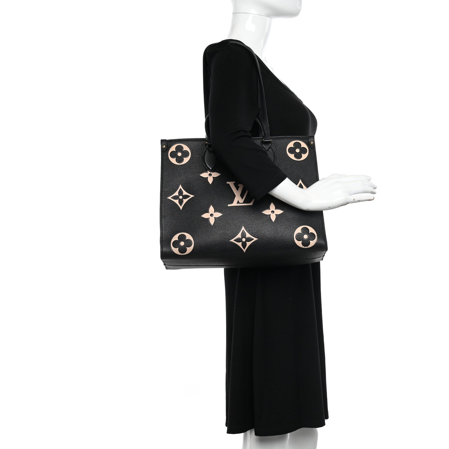 Louis Vuitton Empreinte Monogram Giant Onthego MM Black Beige 4 of 15