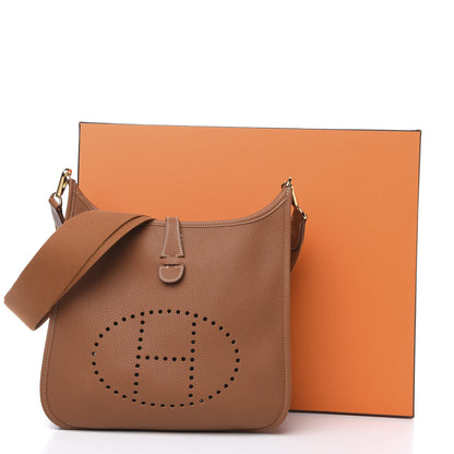 Hermes Taurillon Clemence Evelyne III PM Gold 9 of 9