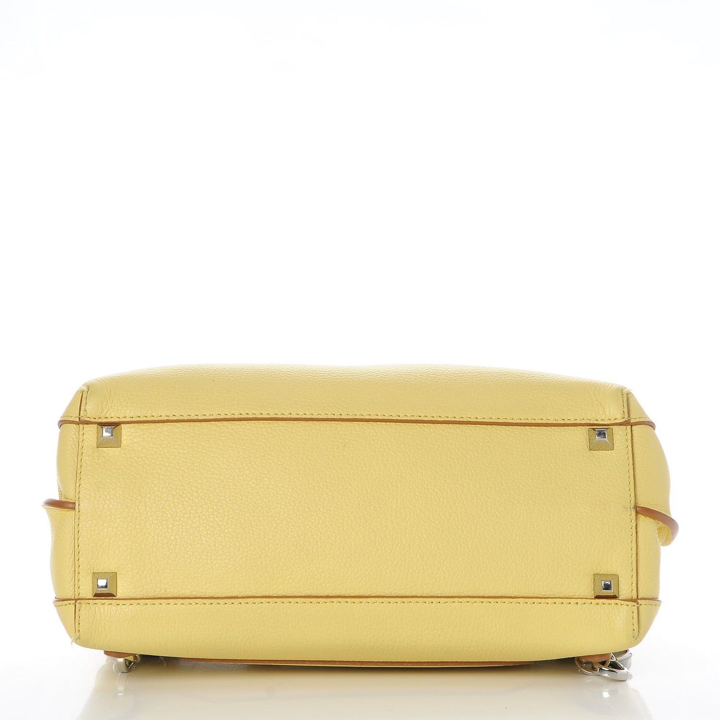Pebbled Calfskin Medium Milla Backpack Custard Yellow