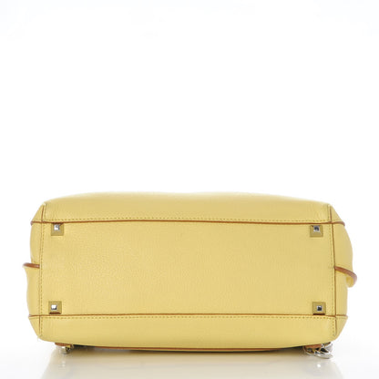 MCM Pebbled Calfskin Medium Milla Backpack Custard Yellow 6 of 22
