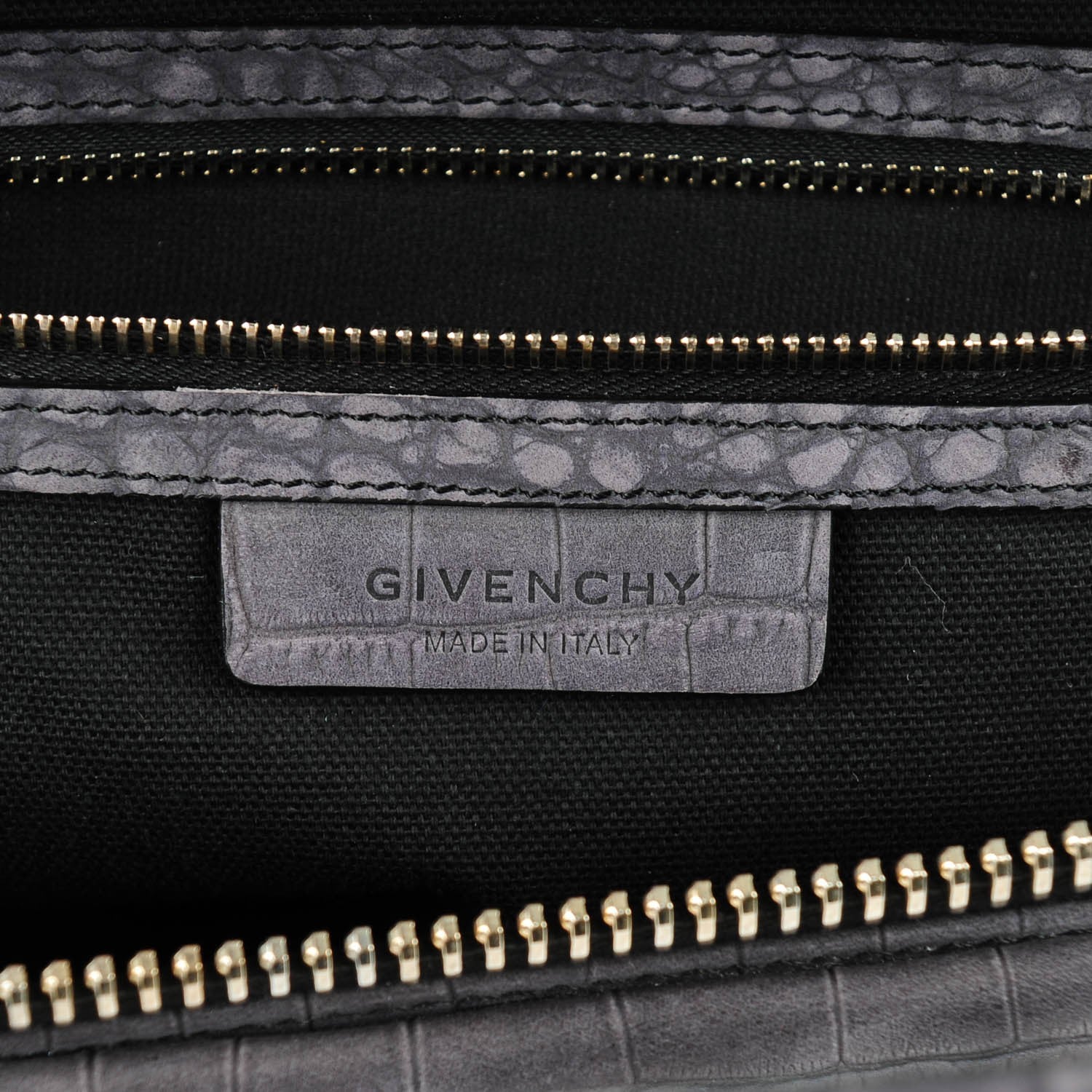 Givenchy Nubuck Crocodile Embossed Medium Antigona Dark Grey 6 of 7