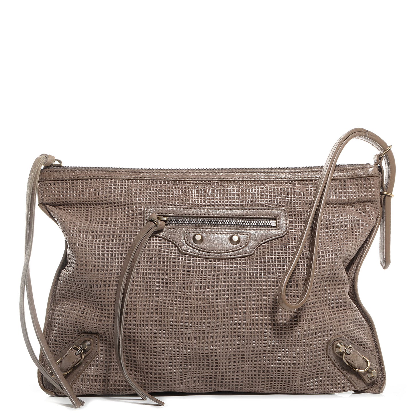 Natte Papier Clutch Greige