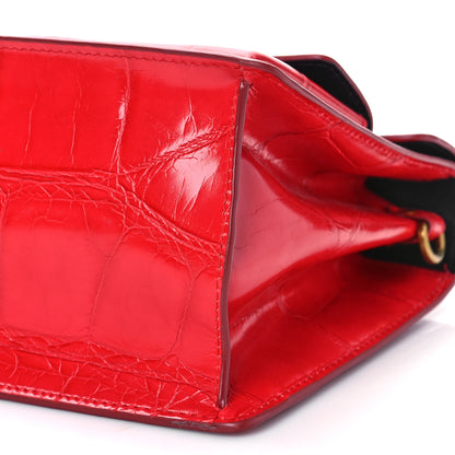 Marc Jacobs Calfskin Crocodile Embossed Uptown Shoulder Bag Flame 8 of 9