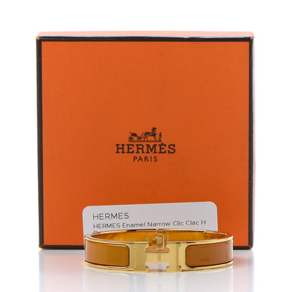 Hermes Enamel Narrow Clic Clac H Bracelet GM Jaune Madras 6 of 6