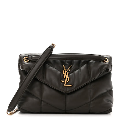 Saint Laurent Lambskin Quilted Small Loulou Puffer Monogram Chain Satchel Dark Ganache 1 of 10