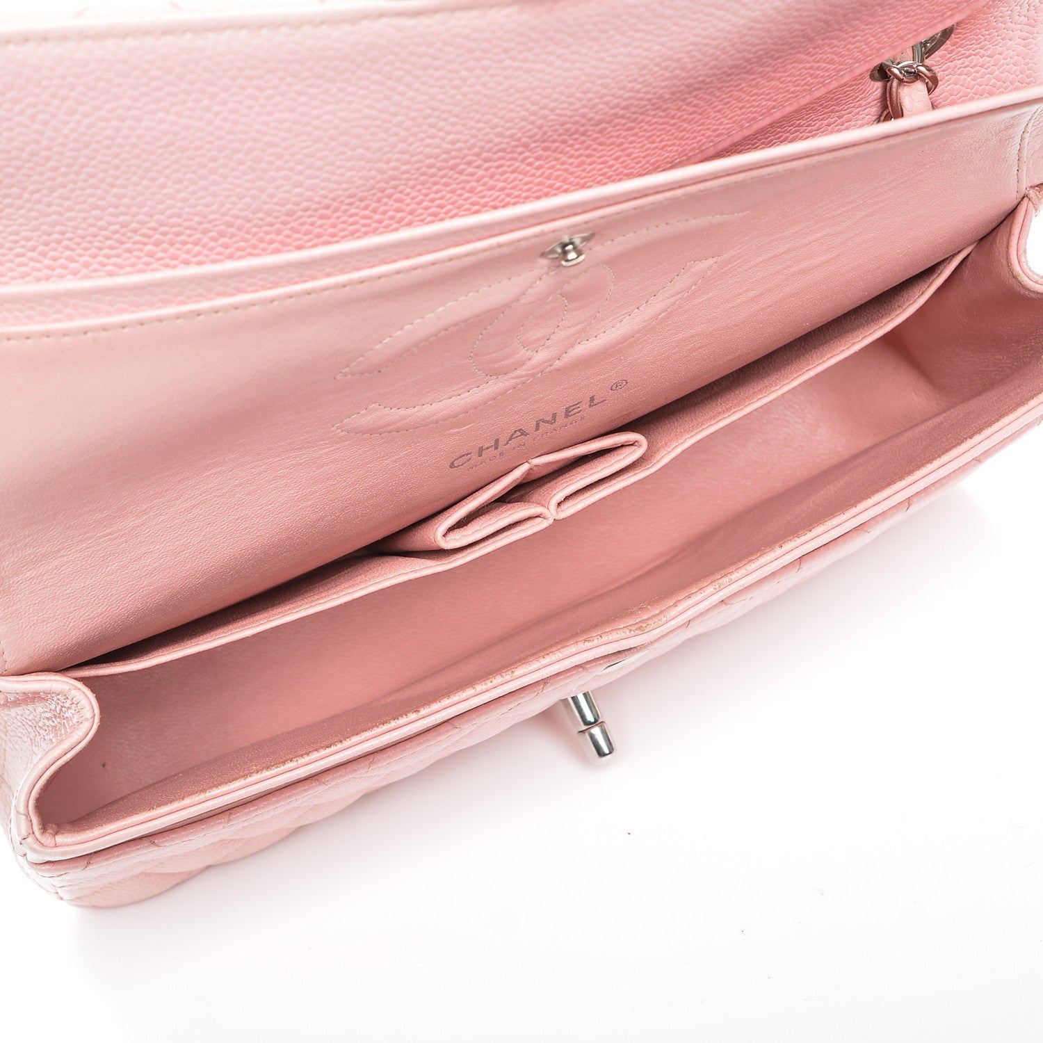 Chanel Caviar Quilted Medium Double Flap Pink 5 of 17