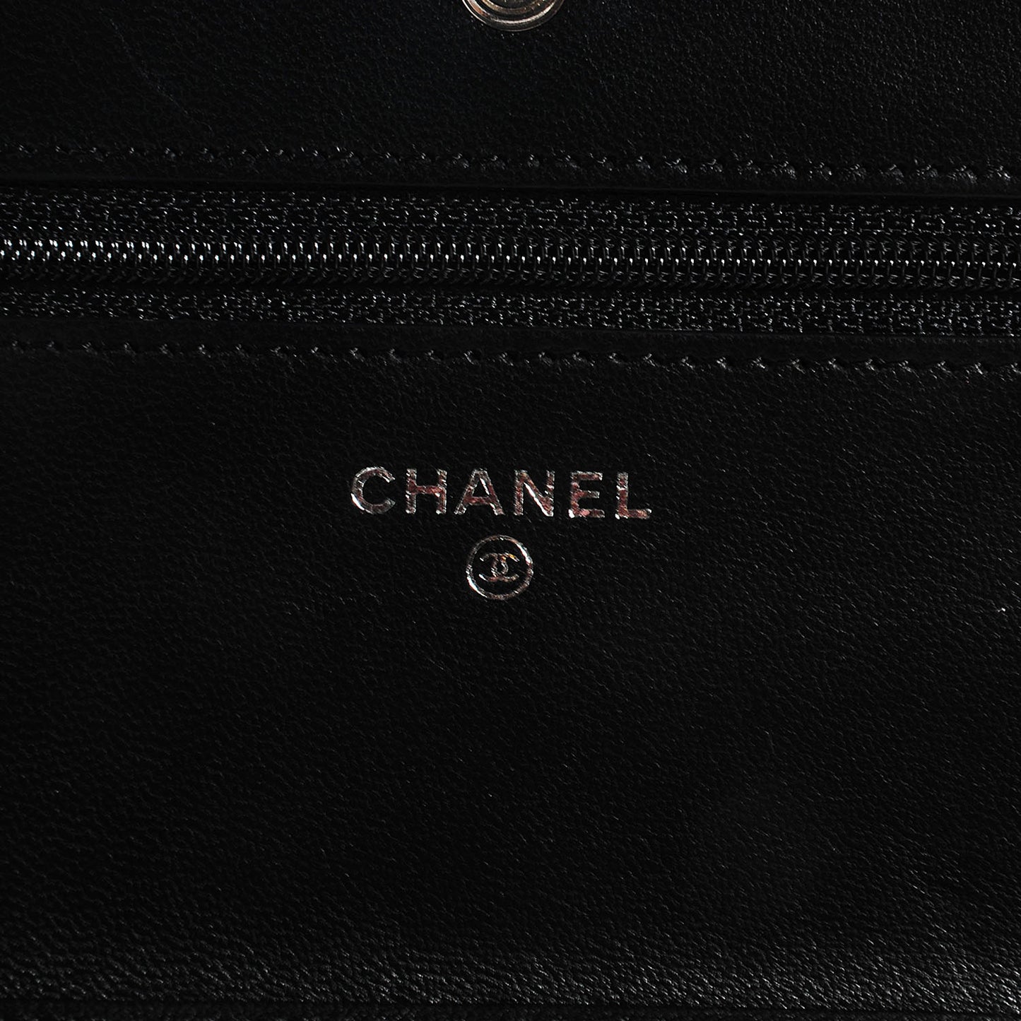 CHANEL Lambskin Quilted Wallet On Chain WOC Black