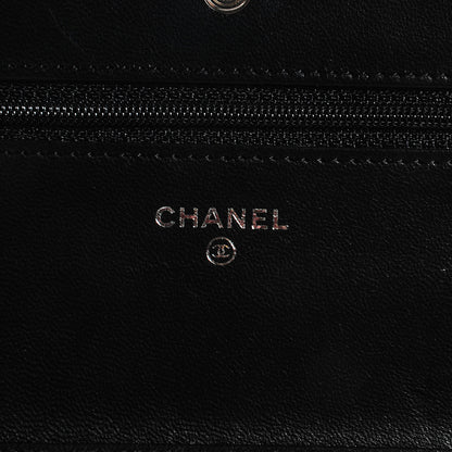 Louis Vuitton CHANEL Lambskin Quilted Wallet On Chain WOC Black 6 of 9