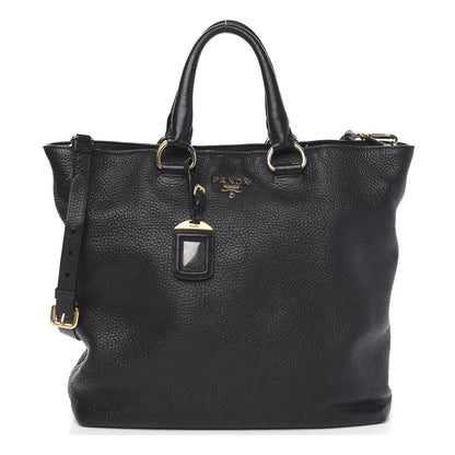 Prada Vitello Daino Tote Black 1 of 13