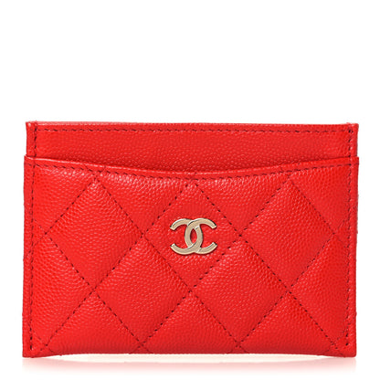 Chanel Caviar Quilted Card Holder Red 1 of 9