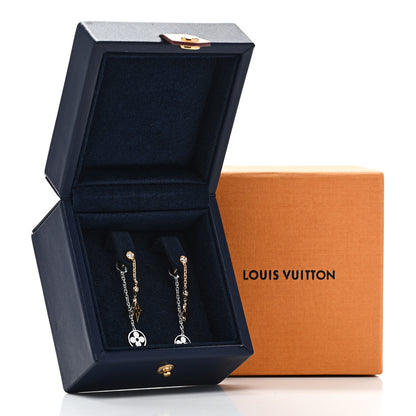 Louis Vuitton 18K Yellow White Pink Gold Diamond Blossom Long Drop Earrings 5 of 5