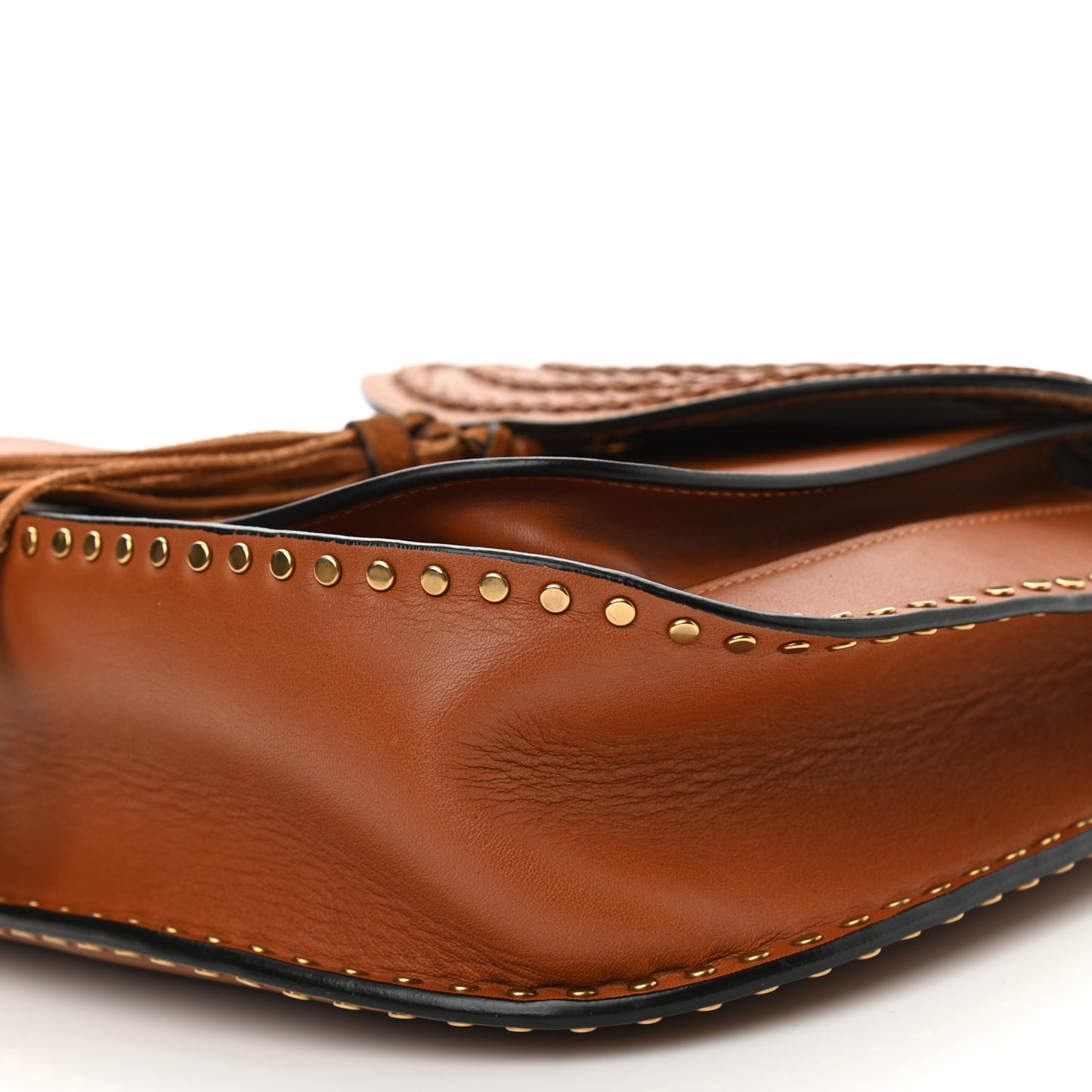 Calfskin Braided Medium Hudson Shoulder Bag Caramel