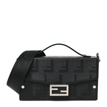 Fendi Vitello King FF Lines Embossed Baguette Soft Trunk Black 2 of 17