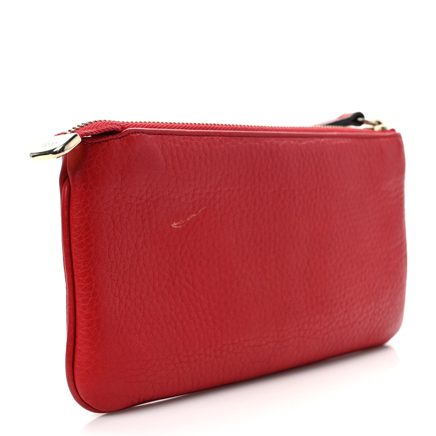 Gucci Pebbled Calfskin Soho Wristlet Vibrant Red 3 of 10