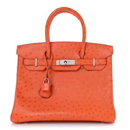 Hermes Ostrich Birkin 30 Orange 1 of 11