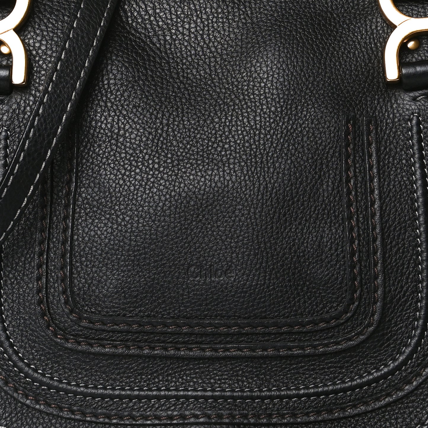 Calfskin Small Marcie Satchel Black