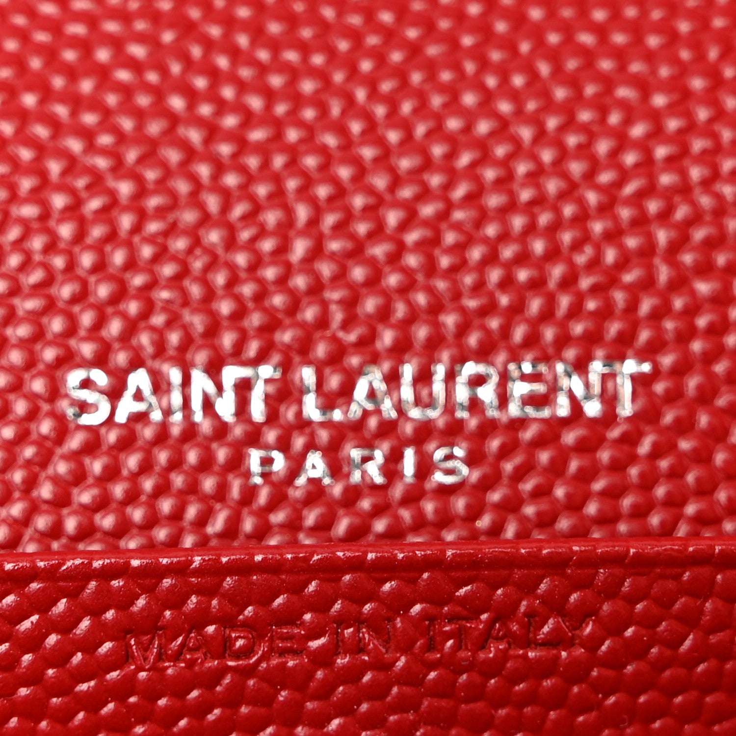 Saint Laurent Grain De Poudre Matelasse Chevron Monogram Flap Wallet Red 6 of 12