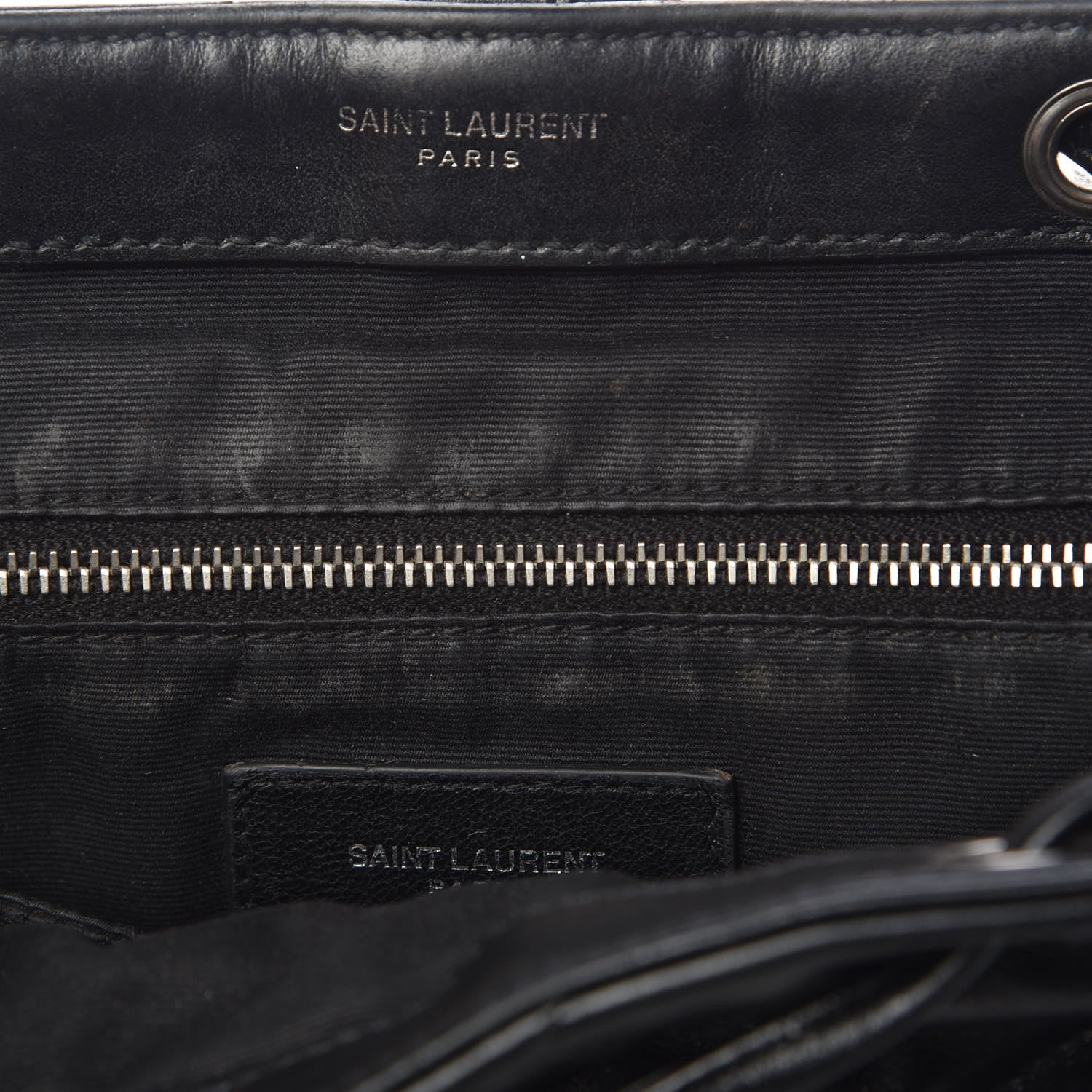 Saint Laurent Calfskin Y Quilted Monogram Small Loulou Backpack Black 9 of 13