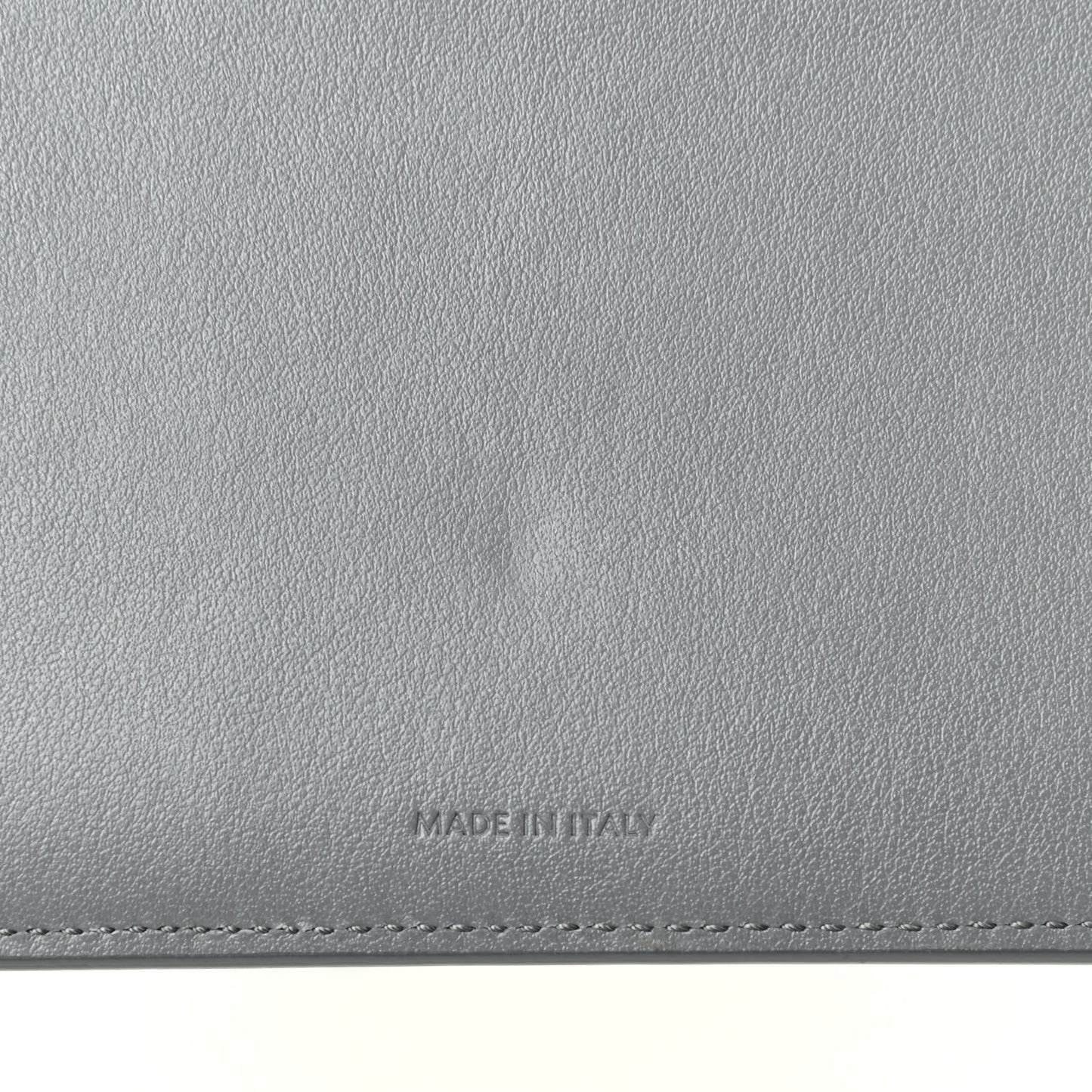 Grained Calfskin Large Multifunction Strap Wallet Medium Grey