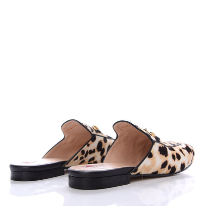 Gucci Calf Hair Leopard Print Womens Princetown Slippers 38.5 Naturale Black 4 of 10