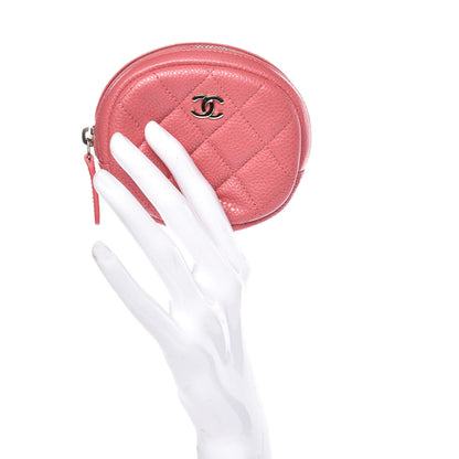 Chanel Caviar Quilted Zip Around Classic Coin Purse Pink 2 of 10