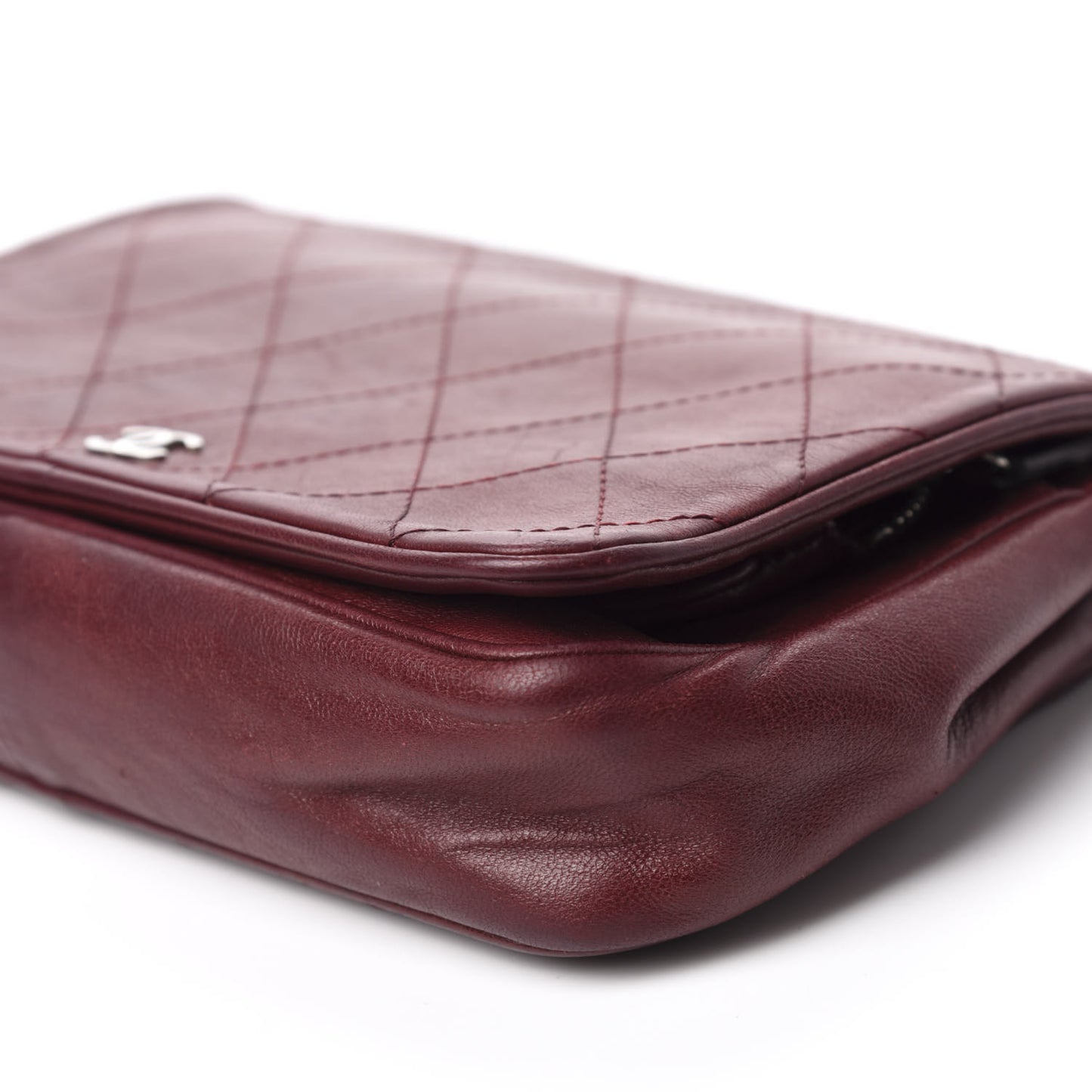 Lambskin Quilted Single Flap Red