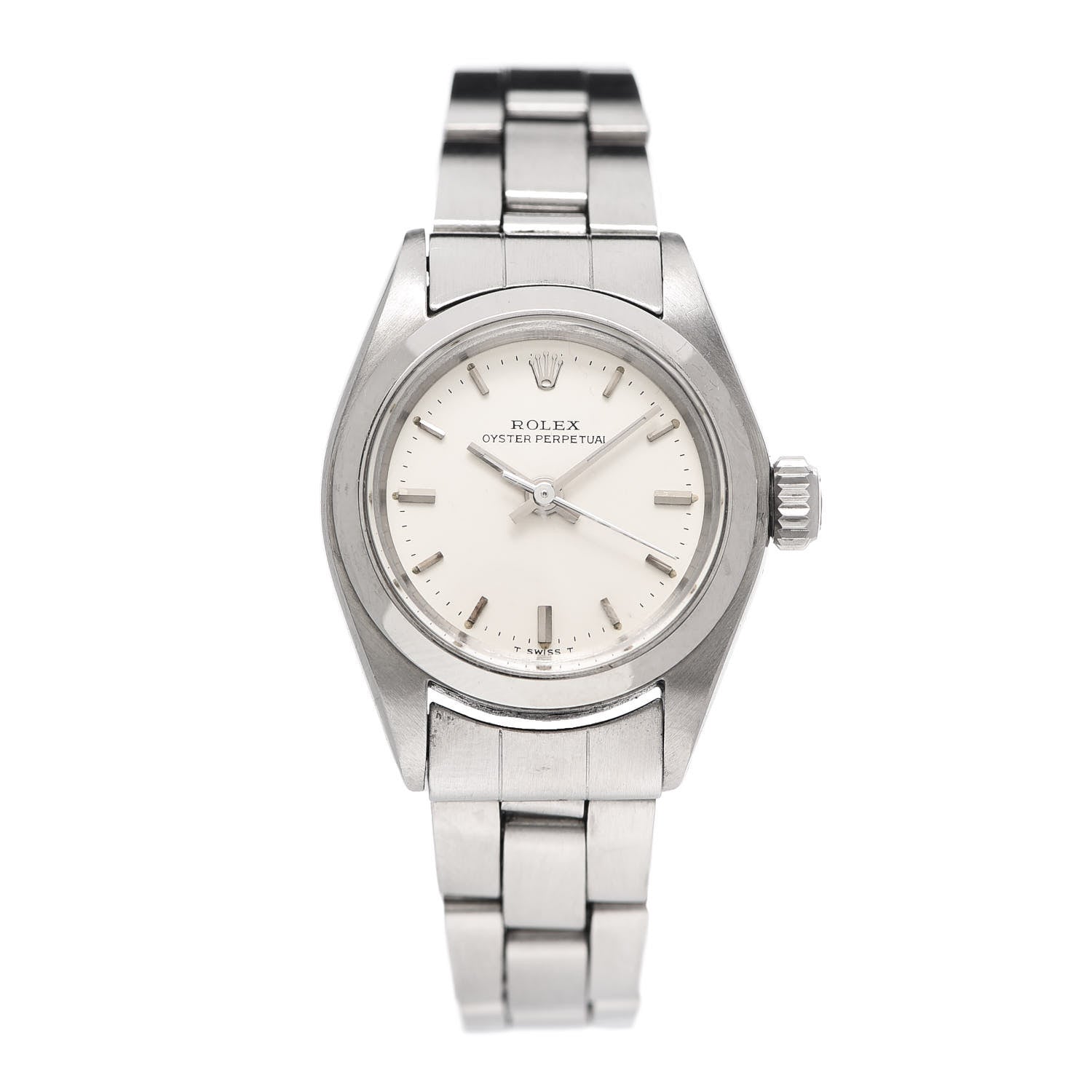 Rolex Stainless Steel 24mm Oyster Perpetual Watch White 6718 1 of 5