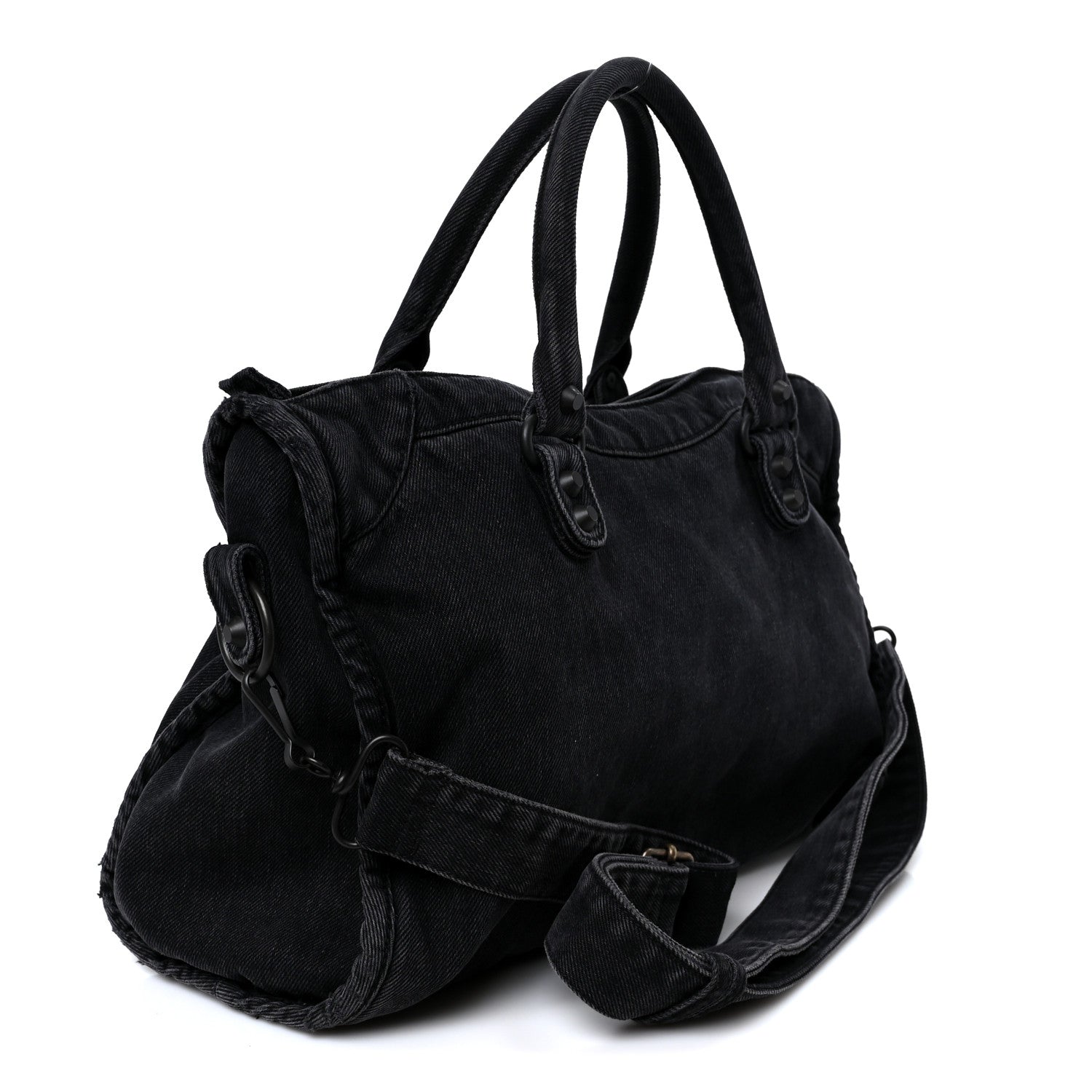 Balenciaga Washed Denim Classic Hardware Medium Le City Black 2 of 9