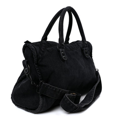 Balenciaga Washed Denim Classic Hardware Medium Le City Black 2 of 9