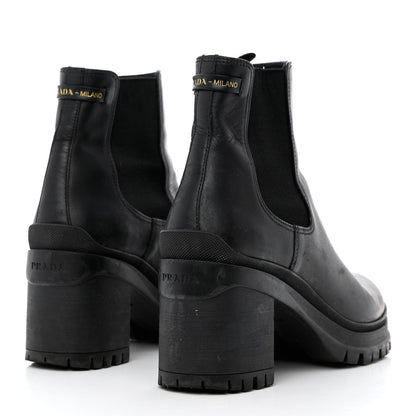 Prada Vitello Montana Lug Sole Chelsea 55mm Boots 40 Black 4 of 11