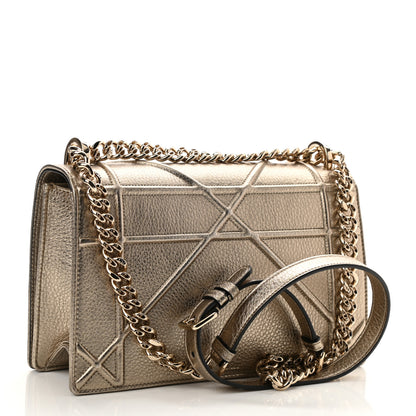 Christian Dior Metallic Grained Calfskin Medium Diorama Flap Bag Pale Gold 3 of 8
