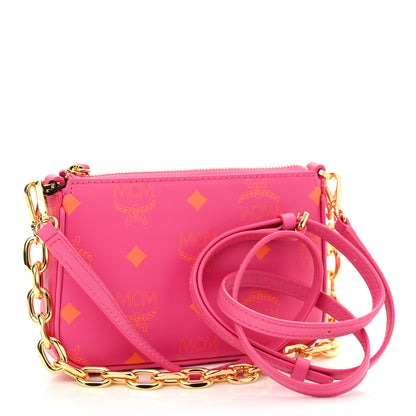 MCM Calfskin Color Splash Mini Pouch on Chain Pink 3 of 10