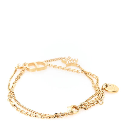 Christian Dior Metal Crystal Petit CD Double Bracelet Gold 3 of 5