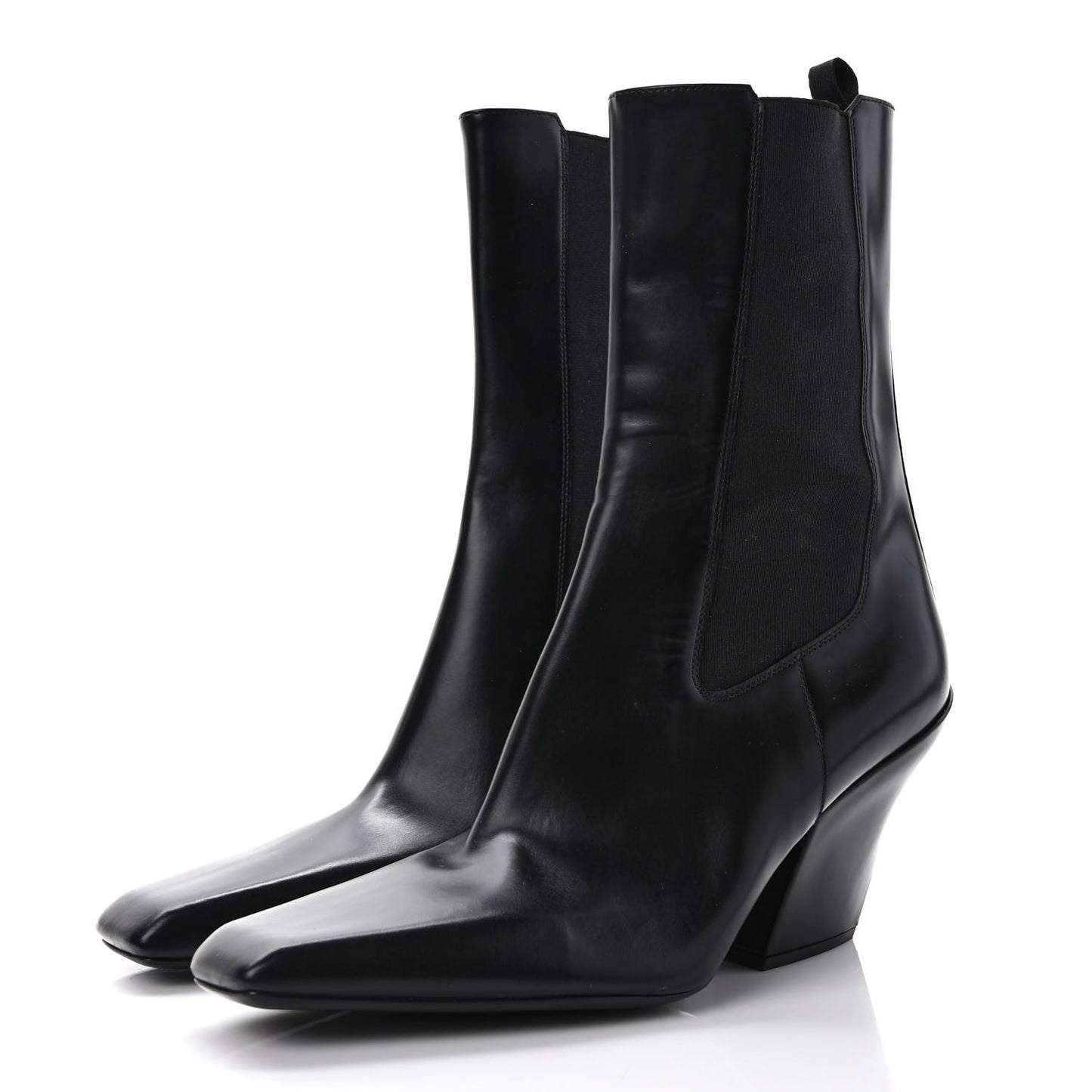 Calfskin Pointed Boots 40 Black