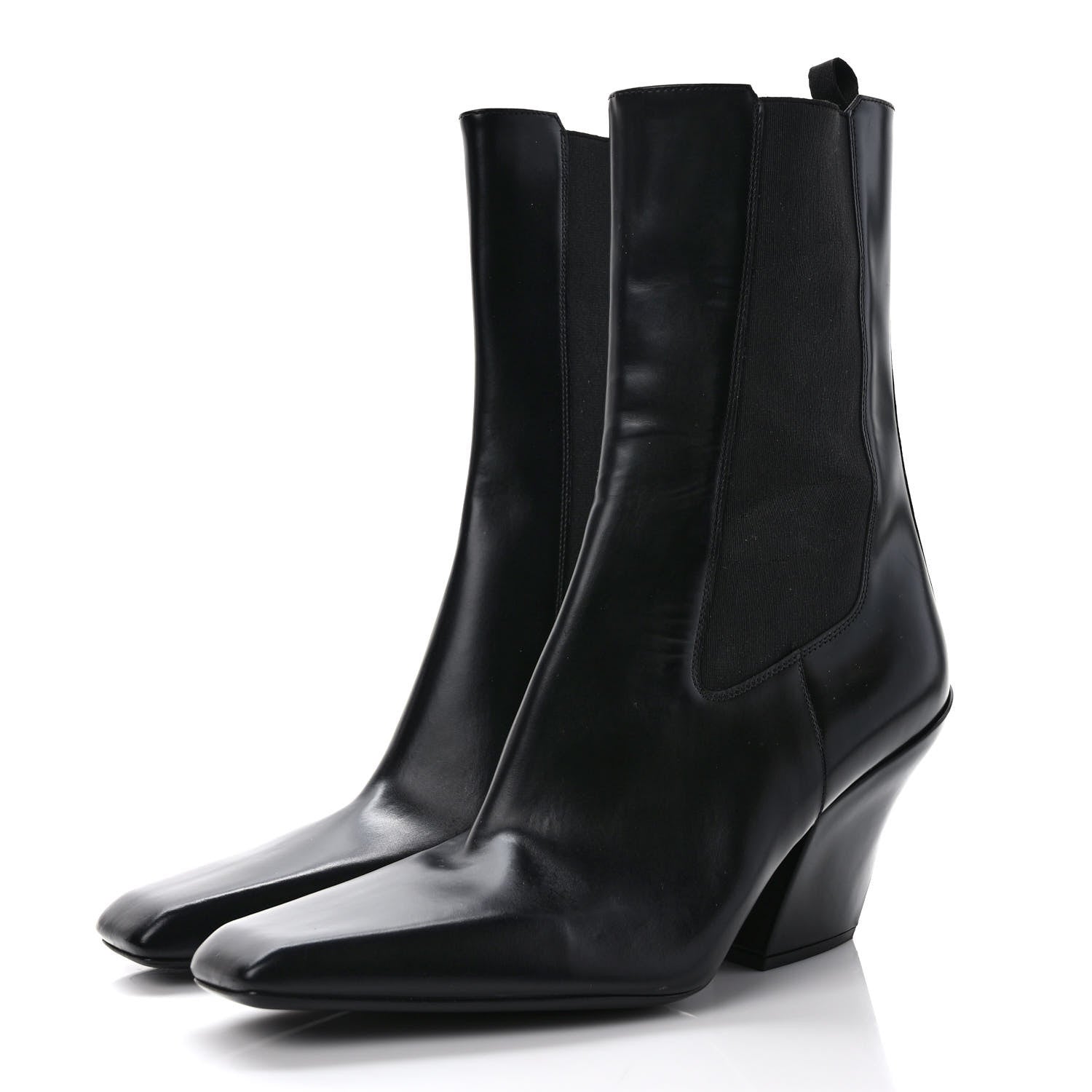 Prada Calfskin Pointed Boots 40 Black 3 of 8