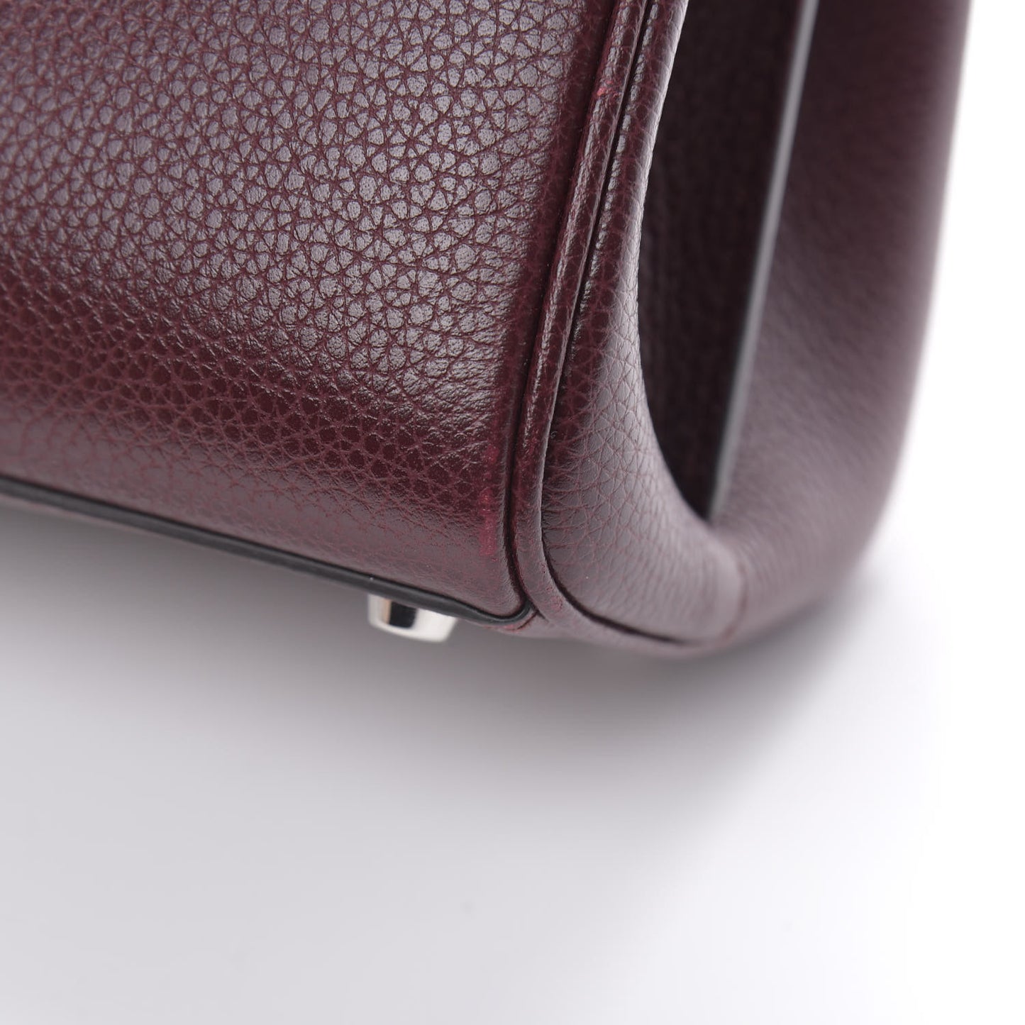 Grainy Calfskin Small Zumi Top Handle Bag Vintage Bordeaux