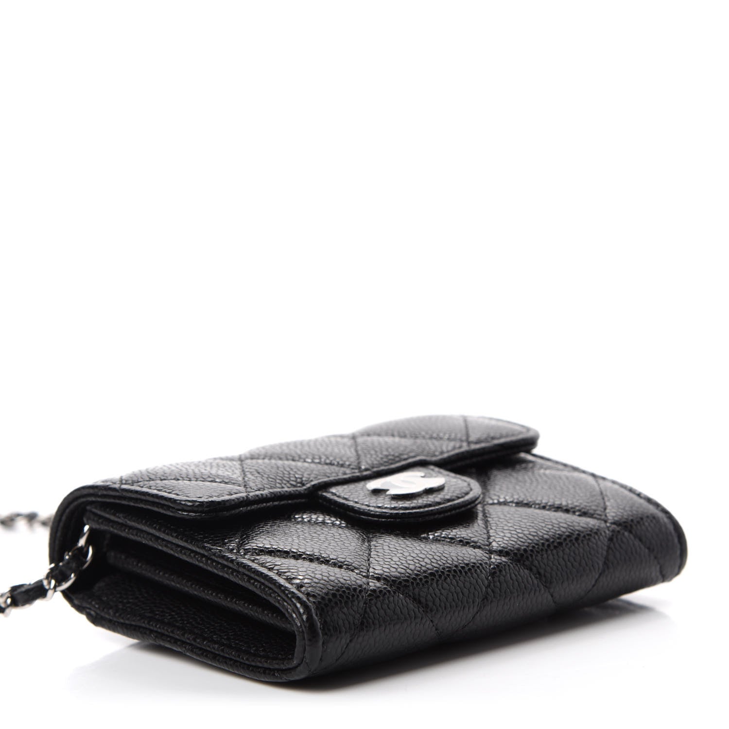 Chanel Caviar Quilted Flap Card Holder On Chain Black 4 of 12