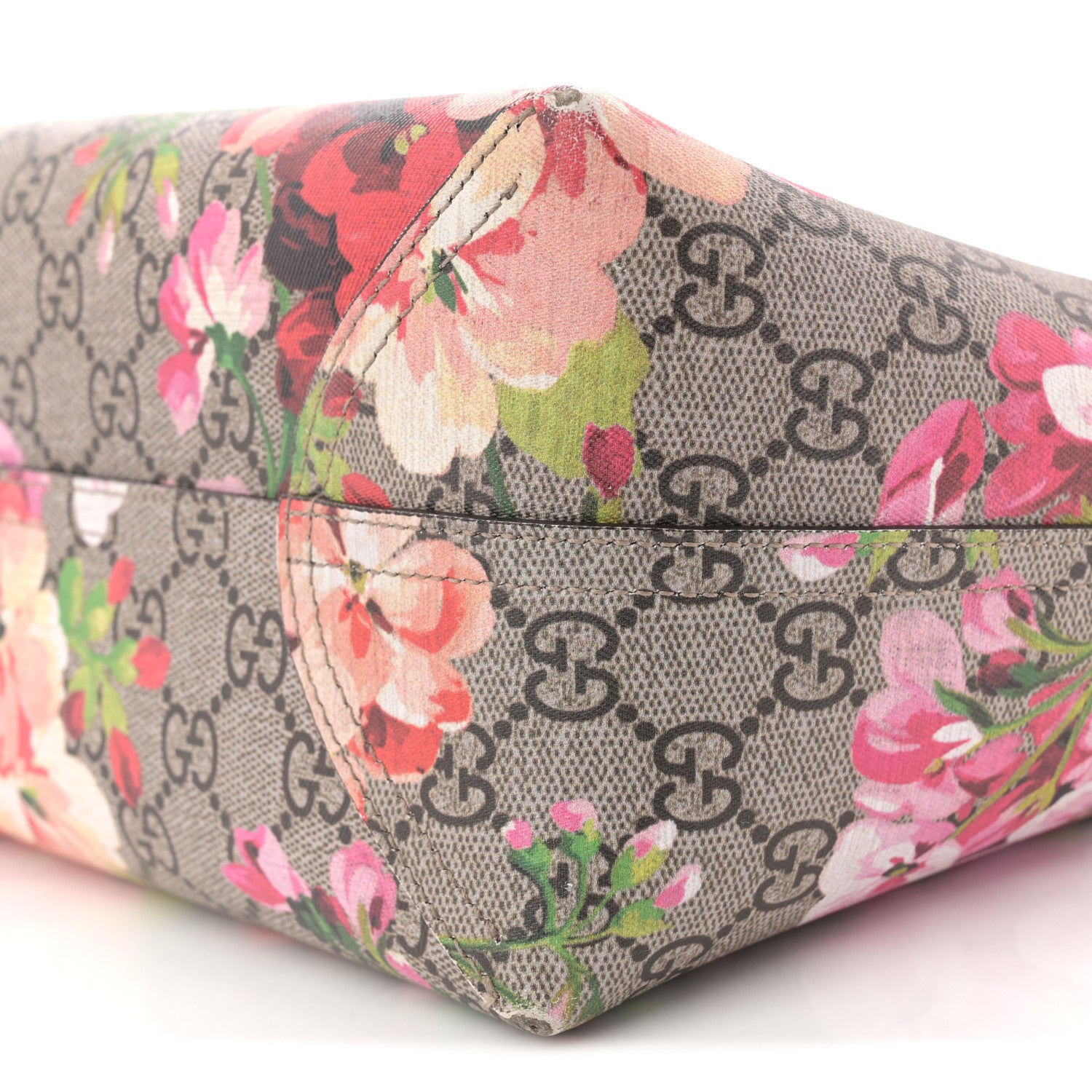 Gucci GG Supreme Monogram Blooms Medium Reversible Tote Beige Multicolor Dry Rose 9 of 12