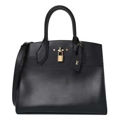 Louis Vuitton Calfskin City Steamer MM Black 1 of 20